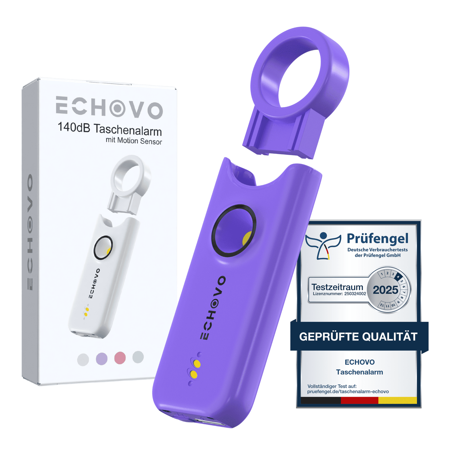 Extrem lauter 140 dB Taschenalarm mit Vibrationssensor, LED-Licht & USB-C-Aufladung
